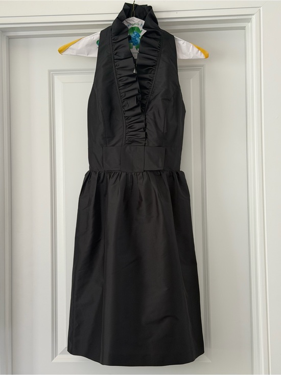 ALFRED SUNG Dresses & Skirts - ALFRED SUNG Black Ruffle Halter cocktail dress, style D470
